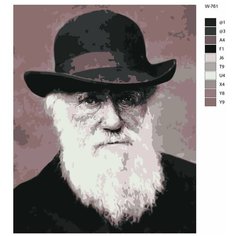 Картина по номерам W-761 "Чарльз Дарвин" 80x100 Brushes Paints