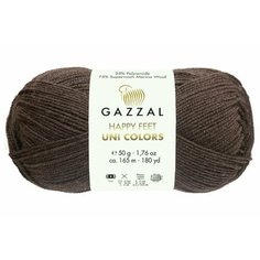 Пряжа Gazzal Happy feet Uni Colors кофе (3558), 75%мериносовая шерсть/25%полиамид, 165м, 50г, 1шт