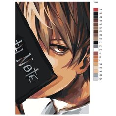 Картина по номерам T686 "Лайт Ягами-Кира. Тетрадь смерти" 80x120 Brushes Paints