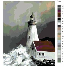 Картина по номерам V-697 "Маяк во время шторма", 80x100 см Brushes Paints