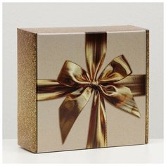 Коробка самосборная "Бант", золотая, 23 х 23 х 8 см (5 шт) Stavia