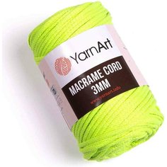 Пряжа YarnArt Macrame cord 3mm ярко-салатовый (801), 60%хлопок/40%полиэстер/вискоза, 85м, 250г, 1шт