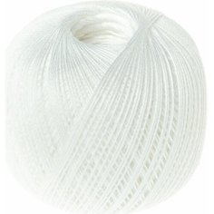 Пряжа ПНК Кирова Роза белый (101), 100%мерсеризованный хлопок, 330м, 50г, 1шт