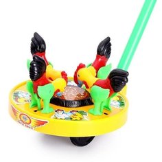 Каталка на палке «Курочки», цвета микс