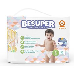 Diapers-подгузники BESUPER Premium, размер XL (5) 12+ кг. 30 шт.