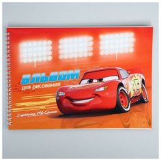 Альбом для рисования на гребне, А4, 40 листов, "Маккуин", Тачки Нет бренда