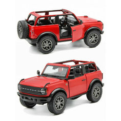 Металлическая машинка Kinsmart 1:34 «2022 Ford Bronco (Открытый верх)» инерционная, красная KT5438DA-1