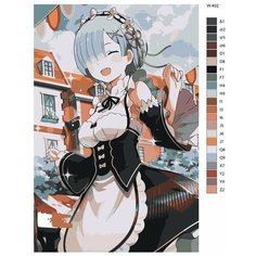 Картина по номерам W-402 "Аниме - Re: Zero (Ре: Зеро). Рем" 80x120 Brushes Paints
