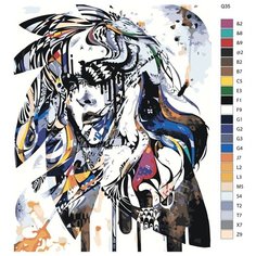 Картина по номерам Q35 "Леди журавль"70x90 Brushes Paints