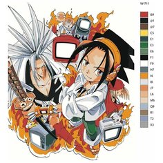 Картина по номерам W-711 "Аниме Шаман Кинг" 70x90 Brushes Paints