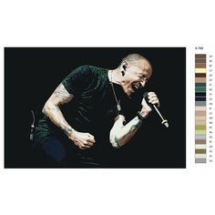 Картина по номерам X-788 "Рок-музыкант Честер Беннингтон" 70x110 Brushes Paints