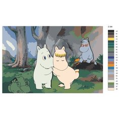 Картина по номерам Z-398 "Муми-тролли. Обнимашки" 80x120 Brushes Paints