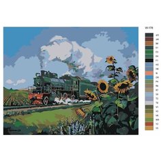 Картина по номерам W-178 "Пароxод в движении" 80x100 Brushes Paints