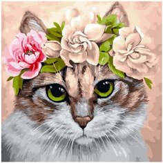 Картина по номерам Кошечка в веночке 40х50 см Hobby Home