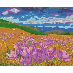 Вышивка бисером картины Цветочное поле 30*24см Вышивочка