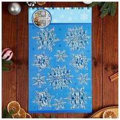 Наклейки на окна "Новогодние" снежинки, 50 х 30 см Noname