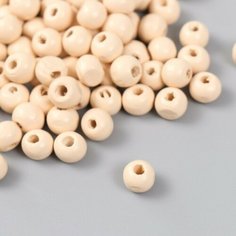 Бусины для творчества дерево "Бледно-оранжевый" d-0,8 см, набор 20 гр Арт Узор