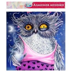 Алмазная мозаика без подрамника, частичное заполнение «Сова невыспавшаяся» 40 × 50 см Centrum
