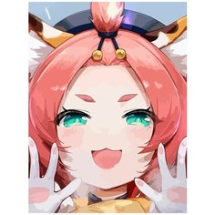 Картина по номерам на холсте Игра Gensgin Impact (Паймон, Венти, Делюк, Джинн, Синьора) - 8038 В 30x40