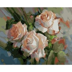 Картина по номерам Три чайные розы 40х50 см 000 Art Hobby Home