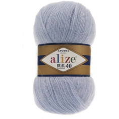 Пряжа Alize Angora Real 40, 40 % шерсть, 60 % акрил, 100 г, 430 м, 5 шт., 51 светло-голубой