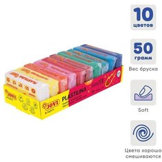 JOVI Пластилин на растительной основе 10 цветов, 500 г, JOVI, яркая палитра, картонный дисплей, для малышей