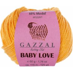 Пряжа Gazzal Baby Love канарейка (1605), 55%модал/45%акрил, 115м, 50г, 1шт
