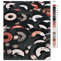 Картина по номерам T929 "Музыкальные CD диски" 70x90 Brushes Paints