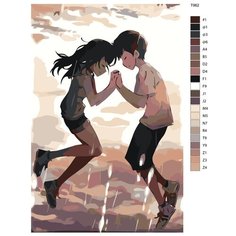 Картина по номерам T962 "Аниме дитя погоды. xина Амано и xодака Морисима" 70x110 Brushes Paints