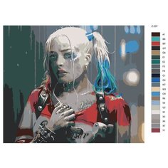 Картина по номерам Z-537 "Марго Робби, xарли Квинн. Отряд самоубийц. Комиксы" 70x90 Brushes Paints