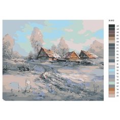 Картина по номерам X-910 "Деревня зимой. Пейзаж" 70x90 Brushes Paints