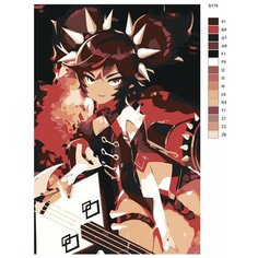 Картина по номерам S174 "Компьютерная игра - Genshin Impact (Геншин Импакт). Синь Янь" 80x120 Brushes Paints