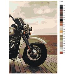 Картина по номерам Z848 "Мотоцикл Harley Davidson" 80x120 Brushes Paints
