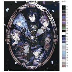 Картина по номерам W-131 "Игра Disney: Twisted-Wonderland (Дисней: Искривленная страна чудес)" 80x100 Brushes Paints