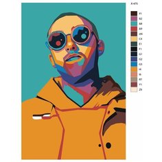 Картина по номерам X-475 "Mac Miller" 80x120 Brushes Paints