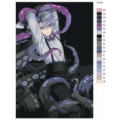 Картина по номерам W-168 "Игра Disney: Twisted-Wonderland (Дисней: Искривленная страна чудес). Азул Ашенгротто" 80x120 Brushes Paints