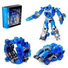 Робот - трансформер "Часы", трансформируется в робота и машинку, цвет синий,