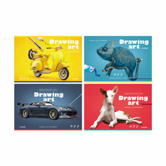 Альбом для рисования 16л, А4, на скрепке BG "Drawing art" - 16 шт. BG®