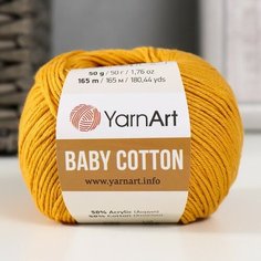 YarnArt Пряжа "Baby cotton" 50% акрил 50% хлопок 165м/50гр (433 шафран)