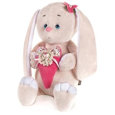 Мягкая игрушка Maxitoys Романтичный зайчик с розовым сердечком, 20 см, разноцветный