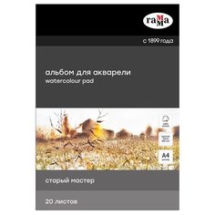 Альбом для акварели ГАММА Старый Мастер 29.7 х 21 см (A4), 300 г/м², 20 л. белый Gamma