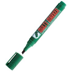 Маркер перманентный Crown "Multi Marker Chisel" зеленый, скошенный, 5мм, цена за штуку, 207892