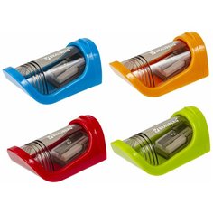 Точилка BRAUBERG "Sharp", с контейнером, пластиковая, корпус ассорти, 228462