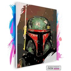 Картина по номерам на холсте Боба Фетт Star Wars, 90 х 120 см Красиво Красим