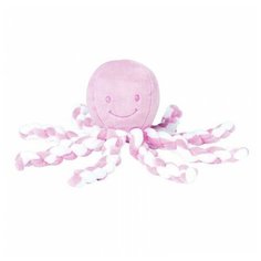 Игрушка мягкая Nattou Soft toy Lapidou Octopus Осьминог light pink-white 878753