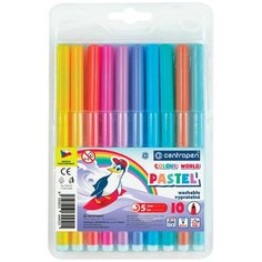 Фломастеры пастельные 10 цветов CENTROPEN "Colour World Pastel", смываемые, 7550/10TP, 7 7550 1087, 2 шт.
