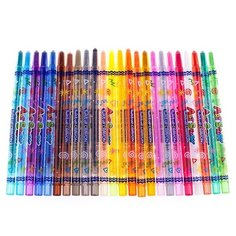 Карандаши восковые Crown "ArtStory", 24 цвета, выкручивающийся стержень (TP-2400P)