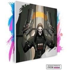 Картина по номерам на холсте Overwatch - Жнец, 60 х 60 см Красиво Красим