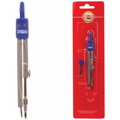 KOH-I-NOOR Циркуль koh-i-noor, 122 мм, металлический, запасной грифель, в блистере, 04901b0100blru