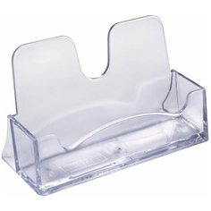 Подставка для визиток настольная СТАММ, 40х100х55 мм, прозрачная, ВТ01